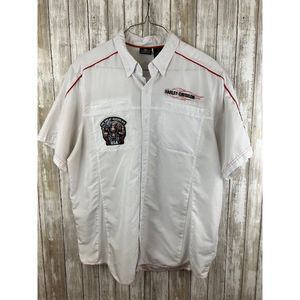 Harley-Davidson "The great American Hawg" Men's White Button up 2XL
